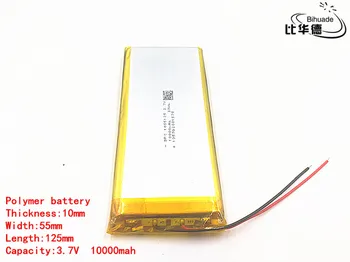 3pcs/daudz Laba Qulity 1055125 3.7 V litija-polimēru 10000 mah DIY mobilo avārijas enerģijas uzlādēšana akumulators