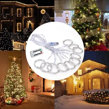 3x1M/3x2M/3x3M LED Vara Stieple, Lāsteku String Gaismas USB Pasaku String Gaismas Vainags Par Ziemassvētki Kāzu Puse, Aizkaru Dārza Dekori