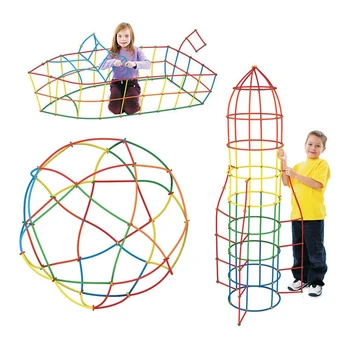 4D DIY Plastmasas Rotaļlietas Salmu Cīņa Ievietota Būvniecība Celtniecības Komplekti, Rotaļlietas, Bloki, Ķieģeļi Ziemassvētku Dāvanu Bērniem