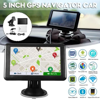 5 Collu Gps Navigators Portatīvo Navigator 8GB-128MB+Saulessargs Gps Global Navi Navigācijas Ierīces Kartes Kravas Auto Auto Touch Scre