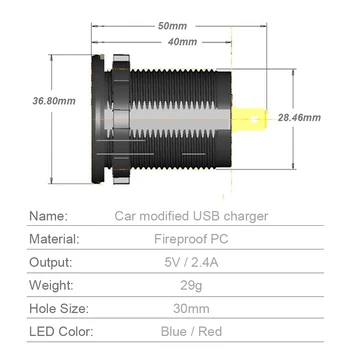 5V/4.8 A piepīpētāja Ligzdas Sadalītājs 12V-24V Dual Port USB Auto Lādētāju Kontaktligzdai LED Displejs, Strāvas Adapteri, lai Auto Motociklu