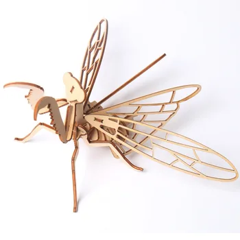 8 insektu 3D puzle uzstādīt koka atjautības bērnu rotaļlietas, lāzergriešanas tehnoloģiju ideāls kukaiņu modeļi puzles bērnu dāvanas