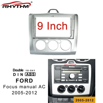 9 Collu Auto Fascijas Apdares Komplekts Ford Focus 2005. - 2012. Gadam Double Din Fascias Audio Montāžas Adapters Facia Panelis Automašīnas Stereo Dash Rāmis