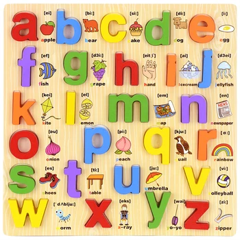 Alfabēts Puzzle Board Bērniem Pirmsskolas Mācību Montessori Krāsains Burtu, Ciparu Ģeometriskā Sākumā Izglītības Bērniem Rotaļlietas
