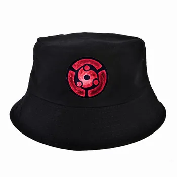 Anime Naruto Sharingan spaiņa cepuri Akatsuki Kakashi Cosplay kausa cepure sievietēm, bob klp Uchiha Itachi kapelusz rybacki gorros