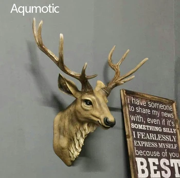 Aqumotic Lielu Aļņu, briežu Galvas 3D Sienas Apdares Karājas Decora DIY Sienas Radošo Dzīvnieku Simulācijas Sveķu Amatniecības Skulptūra