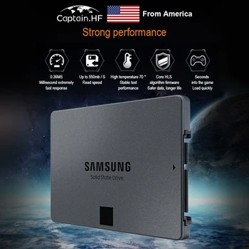ASV Kapteinis 860 QVO SSD disks 2TB - 2.5 Collu SATA 3 Iekšējo Cieto Disku ar V-NAND Tehnoloģijas (MZ-76Q2T0B/BW)