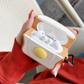Austiņu Aksesuāri Huawei Freebuds 2 Bluetooth Bezvadu Austiņas gadījumā seguma 3D Olu Toast Maizes Kūka