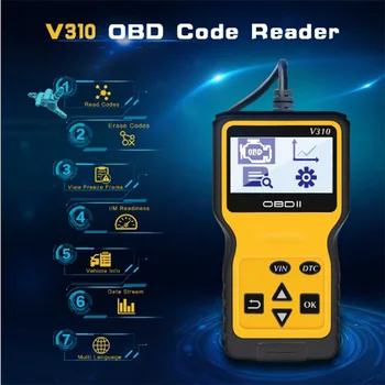 Auto Diagnostikas Rīks Kodu Lasītājs V310 Mini OBD2 EOBD Universālo Auto Vaina Lasītāji Kods Skenēšanu, Diagnostikas Darbarīki, Pārbaudiet Dzinēja Skeneris