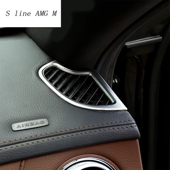 Auto stils Chrome Uzlīmes vadības Paneli, Gaisa Kondicionēšanas Kontaktligzdu Vāciņš Melns Uz Mercedes Benz S Klases W222 Iekšlietu Auto Piederumi