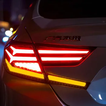 Auto Stils LED lukturu Honda Accord Aizmugurējie Lukturi 2018-2019 par Accord Aizmugurējās Gaismas, dienas gaitas lukturi+Pagrieziena Signāla+Bremzi+Reverse LED gaismas