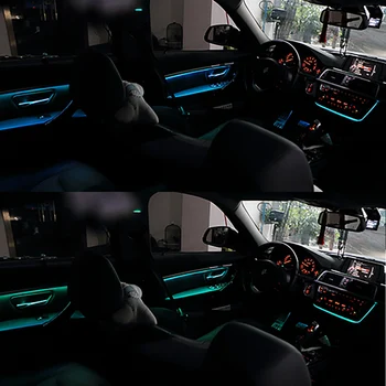 Automašīnas salona Dekoratīvā Led Apkārtējā Durvju Gaismas Svītras Atmosfēru Gaismas Ar 8 Krāsas BMW3 Sērijas F30