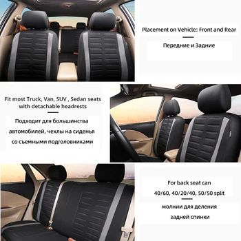 AUTOYOUTH Pilns Komplekts, Automašīnu Seat Cover Universal Fit 9 GAB Priekšējā Sēdekļa Pārvalki & Bd Stendā Vāciņu Komplekts drošības Spilvens Saderīgu 3D Reljefs
