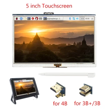 Aveņu Pi 4 B Paraugs 5 collu Touchscreen TFT HDMI 800x480 Displejs LCD Touch Screen Aveņu Pi 3 Modelis B+/3B PC Klēpjdators