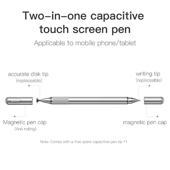 Baseus Capacitive Stylus Touch Pen Apple iPhone Samsung iPad Pro PC Tablet skārienekrānu, Pildspalvu Mobilajiem Telefoniem Stylus velce