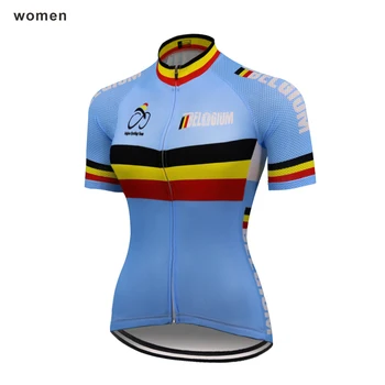 Beļģija Sieviešu velosipēdu jersey Elpojošs Velosipēdu Apģērbu zilā road bike Ropa biciclet riteņbraukšana valkāt Meitene MTB Jersey BOUYGUES