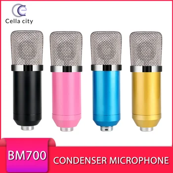 BM 700 Kondensatoru Mikrofonu Komplekti Vadu Profesionālā Karaoke Mikrofons ar Mic Stand Datoru Studijas Ieraksta Braodcasting
