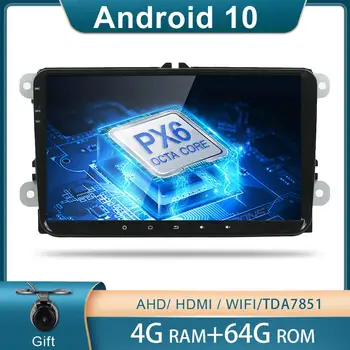 Bosion 4G+64G 1Din Android Auto GPS Atskaņotājs, Aux Gps Stereo Skoda Volkswagen POLO, GOLF 5 6 PASSAT CC TIGUAN TOURAN Fabia Caddy