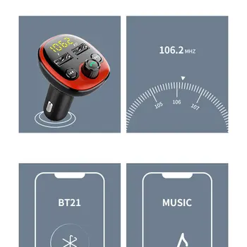 BT21 Automašīnas Komplektu, MP3 Atskaņotājs ar Integrētu FM Raidītājs Auto AUX Bezvadu Brīvroku sistēmas Auto Modulators ar Radio USB Automašīnas Lādētājs Tālvadības pults