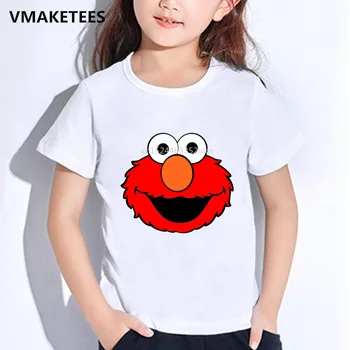 Bērniem Vasarā Īsām Piedurknēm Meitenēm & Zēniem T krekls Ar Sesame Street Elmo Karikatūra Izdrukāt Bērnu T-krekls Smieklīgi Zīdaiņu Apģērbu