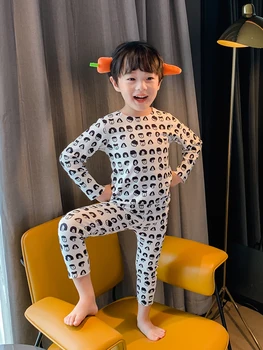 Bērnu Dralon termoveļas 2020 Jaunas Ziemas Vidējo un Lielo Bērnu Zemāko Modes Zēnu Pidžamas Uzvalks