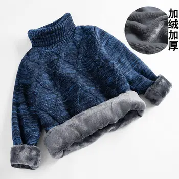 Bērnu zēnu džemperis 3-11 gadiem, rudens un ziemas biezs samts adīšanas outwear bērnu apģērbu ziemassvētku džemperis modes