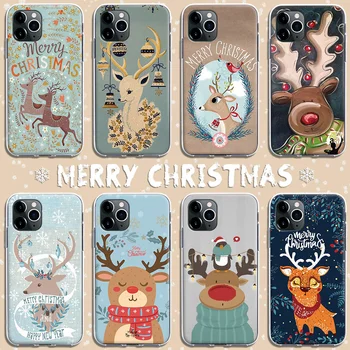 CASEIER Ziemassvētku Gadījumos, iPhone 11 Pro Max X XS Max XR Aļņu, Briežu, Aļņu Sērijas Aizmugurējā Vāciņa Telefonu Gadījumos iPhone XS 6 7 8 Plus
