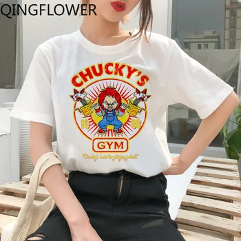 Chucky t krekls Šausmu sieviešu top jauns streetwear streetwear ulzzang tee t-krekls modes sieviešu krekli femme t drēbes