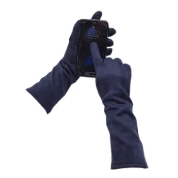 Cimdi ziemas dāmas cimdi zamšādas ilgi 35CM roku zamšādas fashion zamšādas touch screen biezs melns pelēki bēša, tumši zila, brūna, gaiši gr
