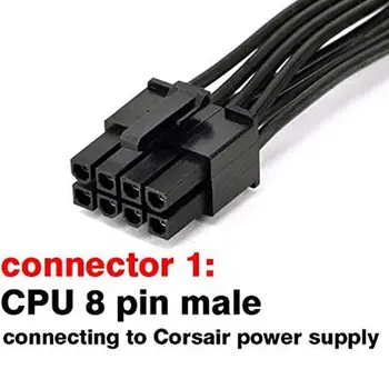 CPU 8 Pin Vīrietis, lai CPU 8 Pin (4+4 Pin) Vīriešu EPS-12V Mātesplates Barošanas Adaptera Kabeli, lai Corsair Moduļu Barošanas,2GAB