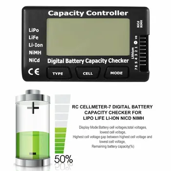 Digitālā RC Akumulatora Kapacitāte Pārbaudītājs Metru LiPo Dzīvības Li-ion Nicd, NiMH Akumulatora Spriegums Jaudas Testeri Pārbaudot CellMeter7