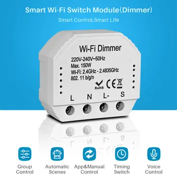 DIY Smart WiFi Slēdzis Dimmer 1/2 Veids, Kontrolē LED Apgaismojuma Slēdzis Tuya Smart Dzīves Tālvadības pults Darbojas ar Alexa Echo Google Home