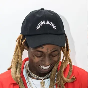 Dropshipping Lil Wayne Jauno Naudu Vēstuli NOSKAŅOJUMU Snapback Cap Kokvilnas Beisbola cepure Vīriešiem, Sievietēm, Regulējams Hip Hop Tētis Cepuri Kaulu