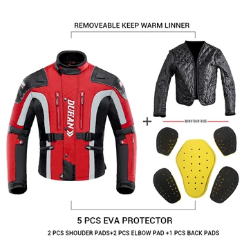 DUHAN Rudens Ziemas Aukstumā-pierādījums, Motociklu, Moto Jaka+Aizsargs, Motociklu, Moto Bikses Uzvalks Touring Apģērbs Aizsardzības Rīku Komplekts