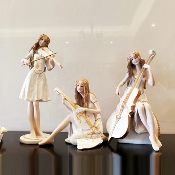 Eiropas mūzikas skaistuma figūriņas sveķu Mākslas un Amatniecības Kawai Cilvēku skulptūru un miniatūru kāzu dāvanu home decoration accessories