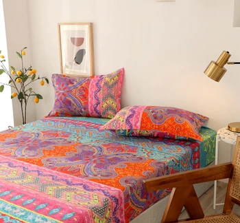 Elastīga Aprīkots Loksnes Bohēmijas Gultas veļa gultas Pārklājs gultas Segtu gultas komplekts mājas dekors gultas veļa un spilvens gadījumā Mājas tekstils