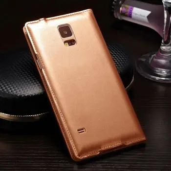 Flip Cover Leather Case For Samsung Galaxy S5 S 5 Galaxys5 Samsungs5 SM G900 G900F G900FD SM-G900F SM-G900 Smart View Telefonu Gadījumā