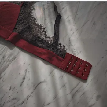 Franču Stila Mežģīņu Krūšturis Plānas Neoderēts Bralette Lingeries Ansamblis Apakšveļa Femme Sexy Intimates Atpakaļ Slēgšanu Apakšveļa & Sleepwears