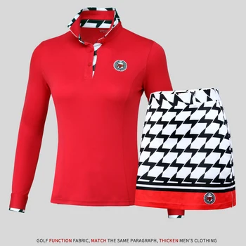 Golfa Beisbola Tenisa Apģērbu Topi Krekls Dāmu Tērpi, Režģu Sieviešu apģērbu Long Piedurknēm T-krekls Īsi Svārki Sporta Pantskirt
