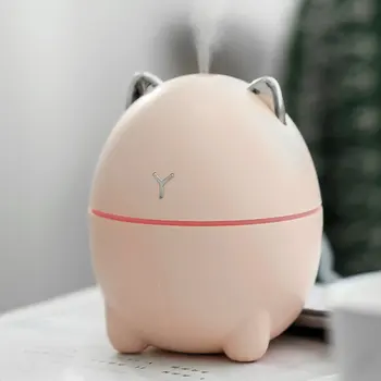 Gudrs Kaķis 200ml Mini Pulverizators, USB gaisa mitrinātāju ar LED Silent Lampas Home Office Pulverizators Guļamistaba