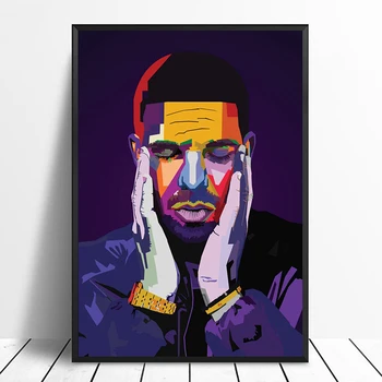 GX2082 Drake Pop Art Hip Hop Reperis Mūzikas Dziedātājs Zvaigžņu Plakātu, Gleznu Druka Kanvas Glezna Mājas Apdare