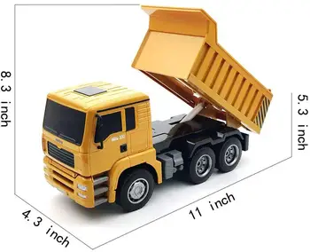 HuiNa 332 6 CH RC Dump Truck Tālvadības Celtniecības Rotaļlieta ar Skaņas un Gaismas Tālvadības mašīna, rotaļlietas zēns