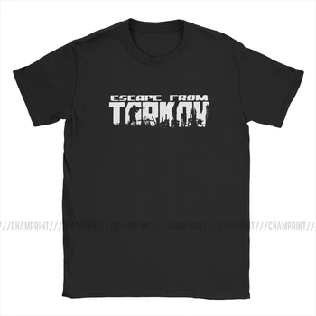 Izvairīties No Tarkov Logo T Krekls Vīriešiem No Kokvilnas Gadījuma T-Krekls O Kakla Izdzīvošanas Šāvēja Spēle Tees Īsām Piedurknēm Topi 5XL 6XL
