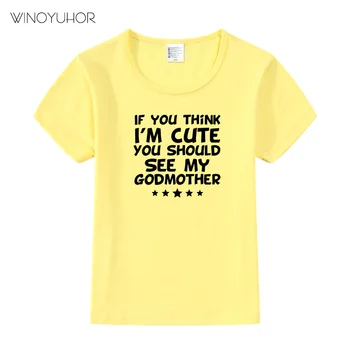 Ja Jūs Domājat, ka es Esmu Gudrs, Jums Vajadzētu Redzēt Krustmāte Smieklīgi T-krekls Puika Meitenes Īsām Piedurknēm T Krekls Vasaras Ikdienas Drēbes