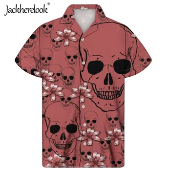 Jackherelook Kubas Guayabera Krekls Galvaskausa Drukāt Havaju Krekls Vasaras Vīriešiem Plus Lieluma Krāsainas Cukura Galvaskausiem Apģērbu Camisa Hombre