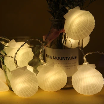 Jaunas Ielidošanas Sea Shell LED String Light Ziemassvētku Eglīte Puse BBQ Kāzu Vainags brīvdienu Foto DIY Aksesuārus, Mājas Dekors Dzimšanas dienas Dāvana