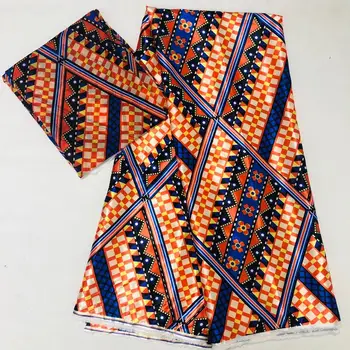 Jauno Āfrikas zīda vasks, auduma Digitālā druka satīna vasks, auduma kleita Āfrikas vasks zīda auduma ar šifona noteikti puse kleita
