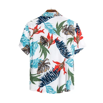 Jauns Vīriešu Havaju Īsām Piedurknēm Krekls Vasaras Ikdienas Kreklu Pogu Ziedu Raksts Beach Brīvdienu Koku Drukāt Top 8 Krāsas