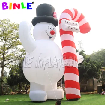 Karstā pārdošanas milzu Ziemassvētku piepūšamās sniegavīrs led apgaismota sniegavīrs piepūšamās frosty sniegavīrs reklāmas apdare