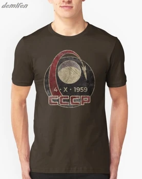 Krievija CCCP Jurijs Gagarins T-Krekls Vīriešiem Populārs Īsām Piedurknēm Tees Ģimenes Padomju Kosmonauts 1961 T Krekls Vīriešu T PSRS Topi